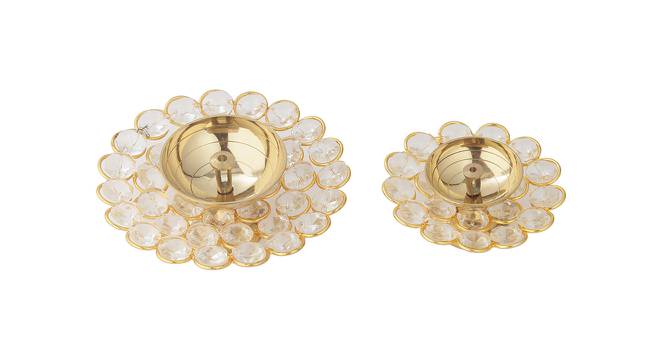 Set Of 2 Unique Handcrafted Crystal Diyas (Gold) by Urban Ladder - Front View Design 1 - 729782