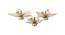 Set Of 3 Leaf Design Metal Diyas (Gold) by Urban Ladder - Front View Design 1 - 729784
