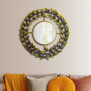 Drawing Room Decor Design Round Gold Metal Round Wall Mirror