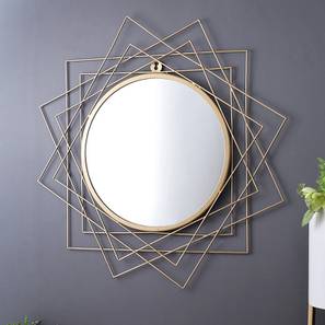 Drawing Room Decor Design Gold Gold Metal Round Wall Mirror