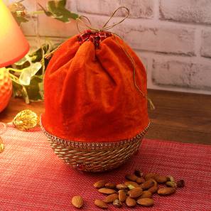 Kitchen Organizers Design Fabric Multipurpose Basket (Orange)