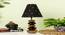 Karson Black Handpainted Fabric Shade Table Lamp with Solid Wood Base (Multicolor) by Urban Ladder - Front View Design 1 - 732139