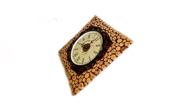 Jim Brown Solid Wood Abstract Wall Clock (Brown) by Urban Ladder - Cross View Design 1 - 732196