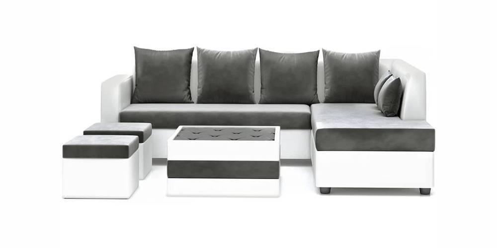 Melbourne Sectional Fabric Sofa (Grey) by Urban Ladder - - 