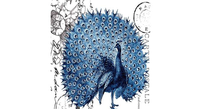 Ambbi Collections Traditional Peacock Pattern, White Color, Table Mat, Set of 06 (Blue) by Urban Ladder - Design 1 Side View - 732956
