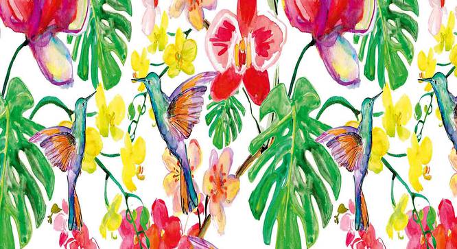 Ambbi Collections Floral Pattern, White Color, Table Mat, Set of 06 (Multicolor) by Urban Ladder - Design 1 Side View - 732998