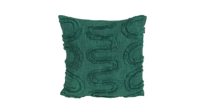 Ambbi Collections Cushion cover Geometric Pattern, Green Color Cushion Cover, Set of 1, 16x16 Inch Cushion (Green, 41 x 41 cm  (16" X 16") Cushion Size) by Urban Ladder - Front View Design 1 - 733056