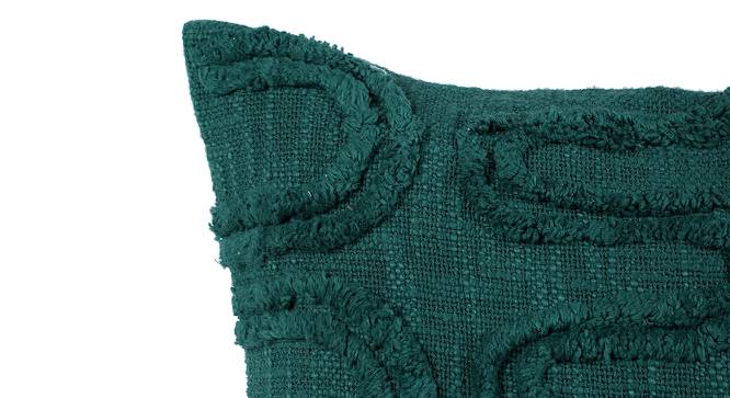 Ambbi Collections Cushion cover Geometric Pattern, Green Color Cushion Cover, Set of 1, 16x16 Inch Cushion (Green, 41 x 41 cm  (16" X 16") Cushion Size) by Urban Ladder - Design 1 Side View - 733068