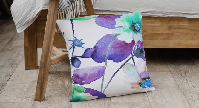 Ambbi Collections Cushion cover, Abstract Pattern, Satin Cushion Cover, Purple, Set of 1, 16x16 Inch Satin Cushion Cover (41 x 41 cm  (16" X 16") Cushion Size, Multicolor) by Urban Ladder - Design 1 Side View - 733072
