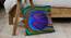 Ambbi Collections Cushion cover, Abstract Pattern, Peacock Cushion Cover, Set of 1, 16x16 Inch Satin Cushion Cover (41 x 41 cm  (16" X 16") Cushion Size, Multicolor) by Urban Ladder - Design 1 Side View - 733073