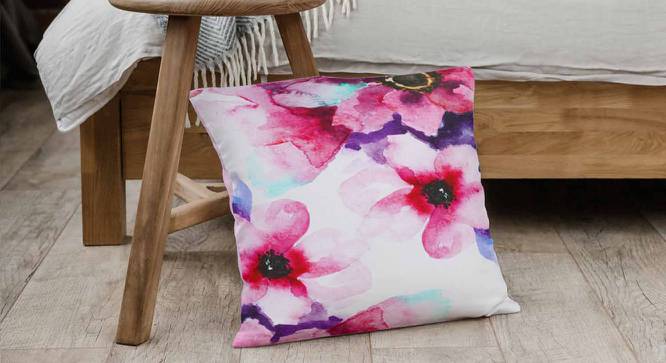 Ambbi Collections Cushion cover, Abstract Pattern, Pink Cushion Cover, Set of 1, 16x16 Inch Cushion Cover (Pink, 41 x 41 cm  (16" X 16") Cushion Size) by Urban Ladder - Design 1 Side View - 733116