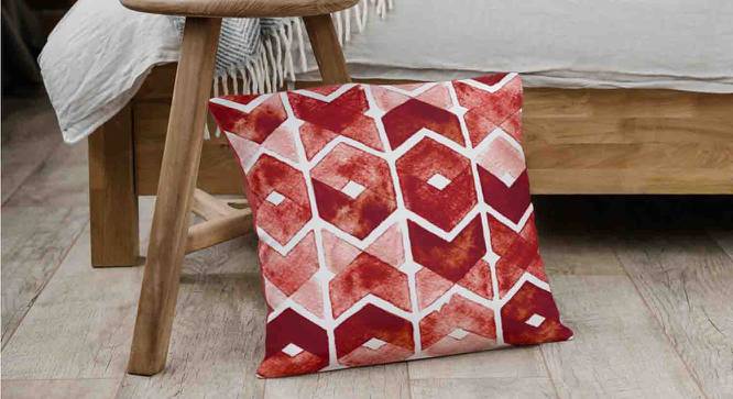 Ambbi Collections Cushion cover, Abstract Pattern, Red Cushion Cover, Set of 1, 16x16 Inch Cushion Cover (Red, 41 x 41 cm  (16" X 16") Cushion Size) by Urban Ladder - Design 1 Side View - 733120