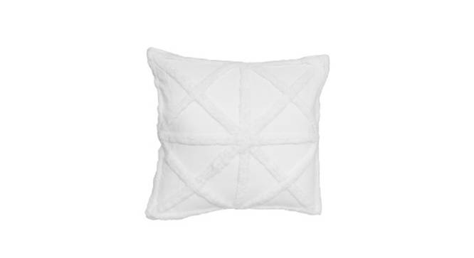 Ambbi Collections Cushion cover Abstract Pattern White, Set of 1, 16x16 Inch Cotton Cushion Cover (White, 41 x 41 cm  (16" X 16") Cushion Size) by Urban Ladder - Front View Design 1 - 733150