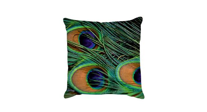 Ambbi Collections Cushion cover, Abstract Pattern, Peacock Cushion Cover, Set of 1, 16x16 Inch Cushion Cover (41 x 41 cm  (16" X 16") Cushion Size, Multicolor) by Urban Ladder - Front View Design 1 - 733153