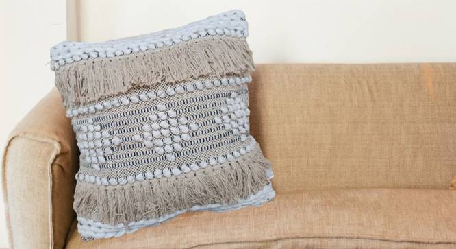 Ambbi Collections Cushion cover Ethnic Pattern Natural Set of 1, 16x16 Inch Cushion Cover (41 x 41 cm  (16" X 16") Cushion Size, Natural) by Urban Ladder - Design 1 Side View - 733162