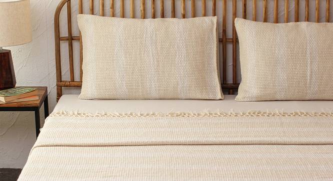 Shivalik Cotton Bedcover Natural (Beige, Double Size) by Urban Ladder - Front View Design 1 - 733654