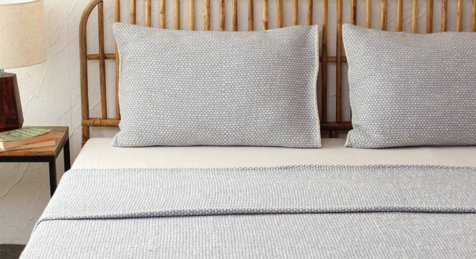 Vindhya Cotton Bedcover Light Blue (Blue, Double Size) by Urban Ladder - Front View Design 1 - 733658