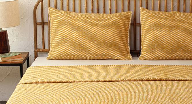 Vindhya Cotton Bedcover Yellow (Yellow, Double Size) by Urban Ladder - Front View Design 1 - 733660