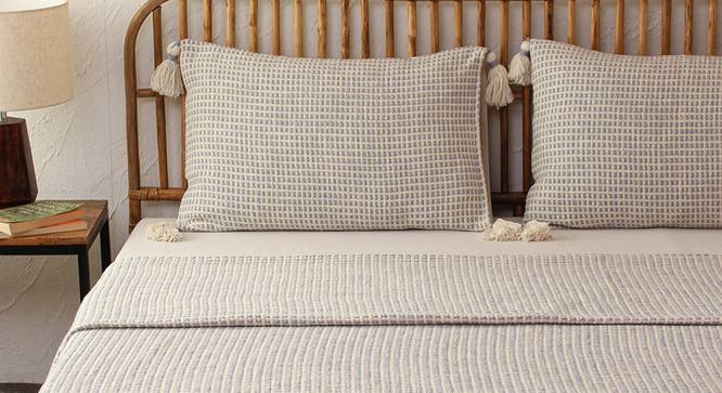 Girnar Cotton Bedcover Light Blue (Blue, Double Size) by Urban Ladder - Front View Design 1 - 733662