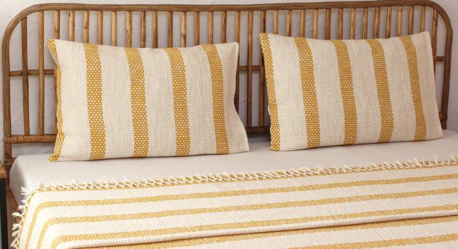 Shivalik Cotton Bedcover Yellow (Yellow, Double Size) by Urban Ladder - Design 1 Side View - 733671
