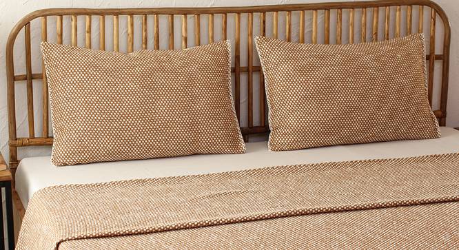 Vindhya Cotton Bedcover Brown (Brown, Double Size) by Urban Ladder - Design 1 Side View - 733676