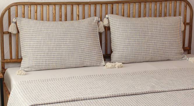 Girnar Cotton Bedcover Light Blue (Blue, Double Size) by Urban Ladder - Design 1 Side View - 733677