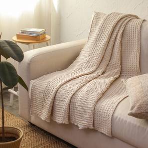 House This Design Karakoram Beige Cotton Throw