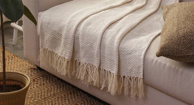 Vindhya Cotton Throw Natural (Beige) by Urban Ladder - Front View Design 1 - 733729