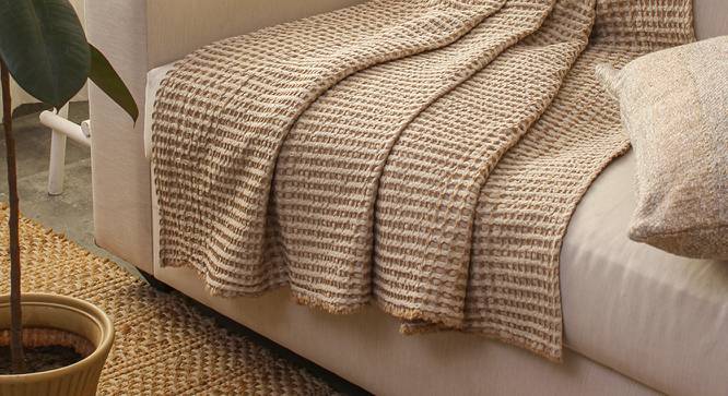 Karakoram Cotton Throw Natural - Beige (Beige) by Urban Ladder - Front View Design 1 - 733739