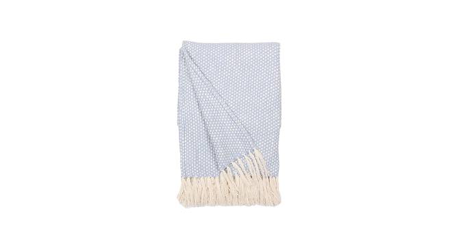 Vindhya Cotton Throw Light Blue (Blue) by Urban Ladder - Design 1 Side View - 733740
