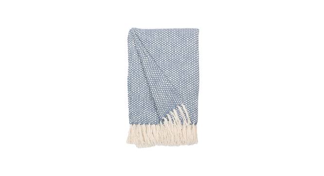 Vindhya Cotton Throw Dark Blue (Blue) by Urban Ladder - Design 1 Side View - 733741
