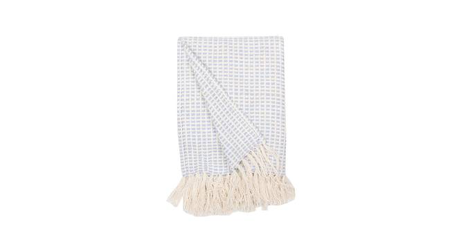 Girnar Cotton Throw Light Blue (Blue) by Urban Ladder - Design 1 Side View - 733744