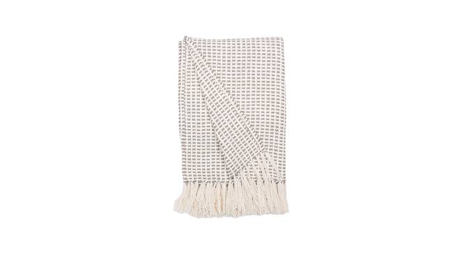Girnar Cotton Throw Grey (Grey) by Urban Ladder - Design 1 Side View - 733746