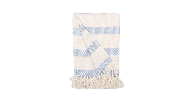 Shivalik Cotton Throw Light Blue (Blue) by Urban Ladder - Design 1 Side View - 733747
