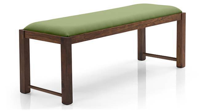 Oribi Upholstered Dining Bench (Teak Finish, Avocado Green) by Urban Ladder - Close View - 