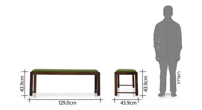 Oribi upholstered dining bench teak avocado green 8