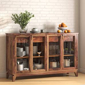 Crockery Unit Design Akira Solid Wood Sideboard in Teak Finish