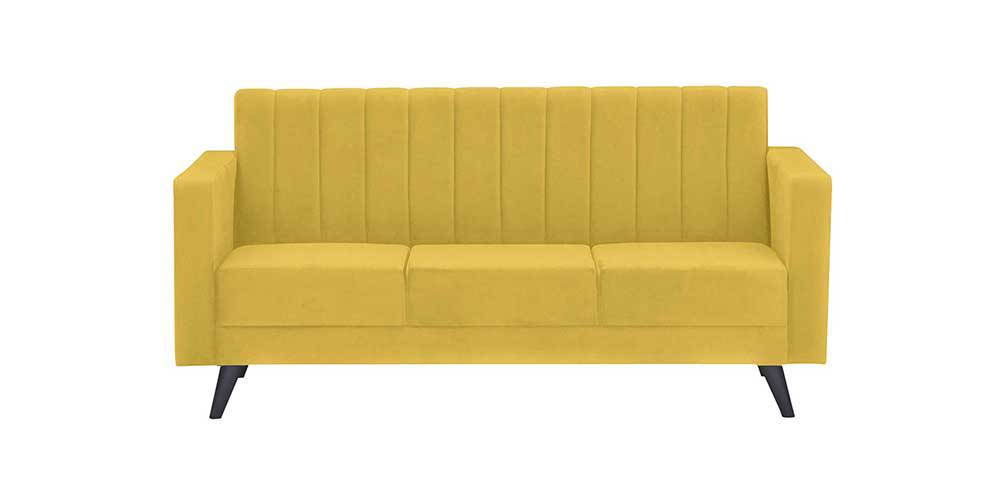 Swindon Fabric Sofa (Yellow) (Yellow, 3-seater Custom Set - Sofas, None Standard Set - Sofas, Fabric Sofa Material, Regular Sofa Size, Regular Sofa Type) by Urban Ladder - - 