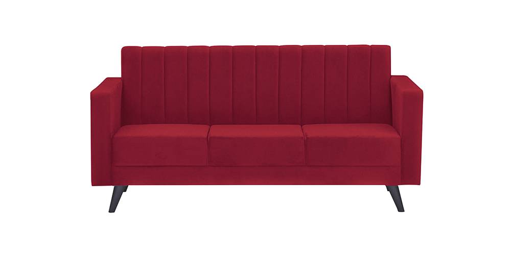 Swindon Fabric Sofa (Pink) (3-seater Custom Set - Sofas, None Standard Set - Sofas, Maroon, Fabric Sofa Material, Regular Sofa Size, Regular Sofa Type) by Urban Ladder - - 