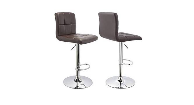Cadbury Handrest Swivel Leatherette Bar Stool in Black Colour-black (Brown Finish) by Urban Ladder - - 
