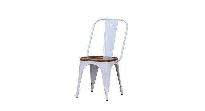 Olliver Swivel Metal Dining Chair in Glossy Finish (White Finish) by Urban Ladder - - 