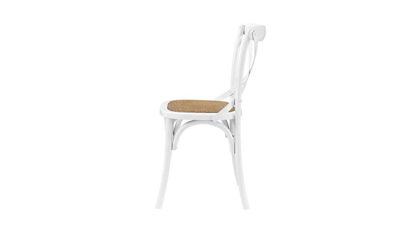 Jasman Metal Dining Chair set of in White Finish Urban Ladder
