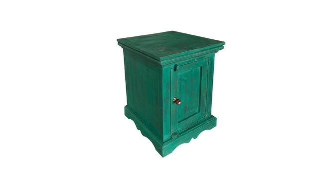 Queens Sheesham Wood Bedside Table in Antique Green  Finish (Antique Finish) by Urban Ladder - - 735282
