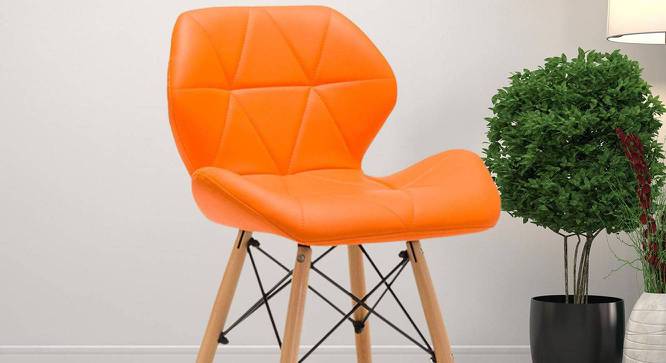 Prisma Dining Chair - Orange (Teak Finish) by Urban Ladder - - 