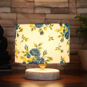 devansh Luca Multicolor Cotton Table Lamp With White Brushed Wood Base-picture-17
