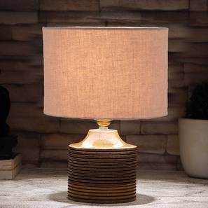 Hayden Grey cotton table lamp with Natural Wood Base-image-35