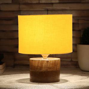Table Lamps In Thane Design Corinna Yellow Cotton Table Lamp With Natural Wood Base (Yellow)