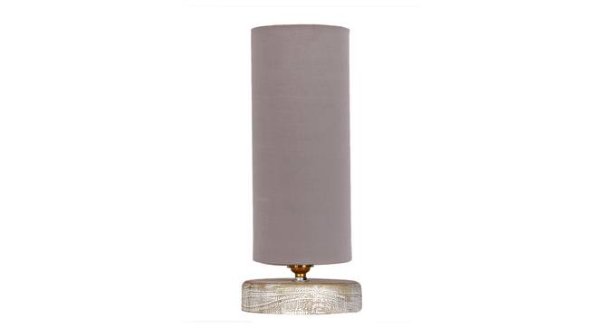 Tyson Grey Cotton Table Lamp With White Brushed Wood Base (Grey) by Urban Ladder - Front View Design 1 - 735764