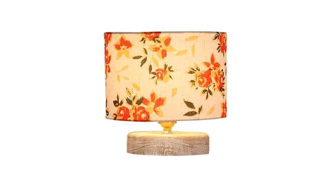 Asher Multicolor Cotton Table Lamp With White Brushed Wood Base by Urban Ladder - Front View Design 1 - 735770