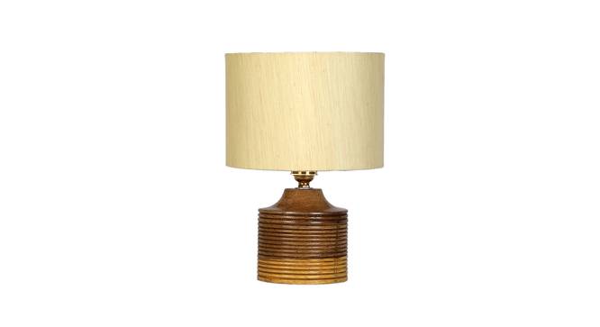 Riley Black Jute Table Lamp With White Brushed Wood Base (Black) by Urban Ladder - Front View Design 1 - 735773